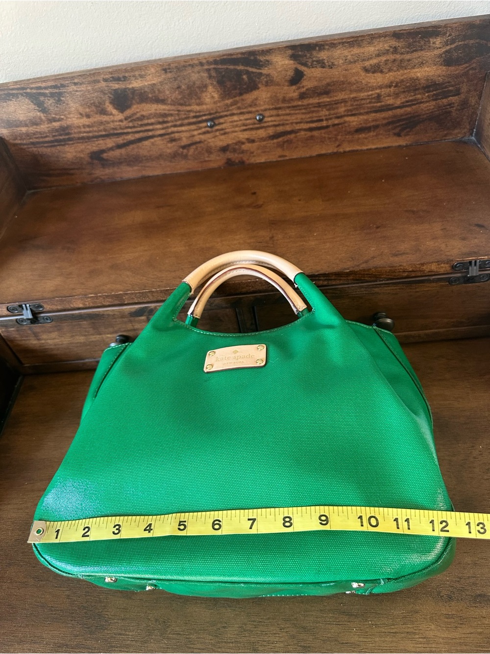 Kate Spade Treesh Fulton Street Pine Green Satchel Bag - Picture 10 of 12
